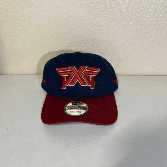PXG Hat Mens One Size Fits Most Strap Back Blue Red Logo Parsons NEW - Picture 1 of 6